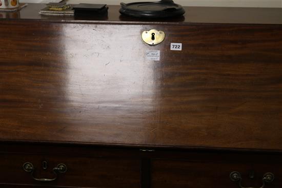 A George III mahogany bureau, W.4ft 1in. D.1ft 10in. H.3ft 7in.